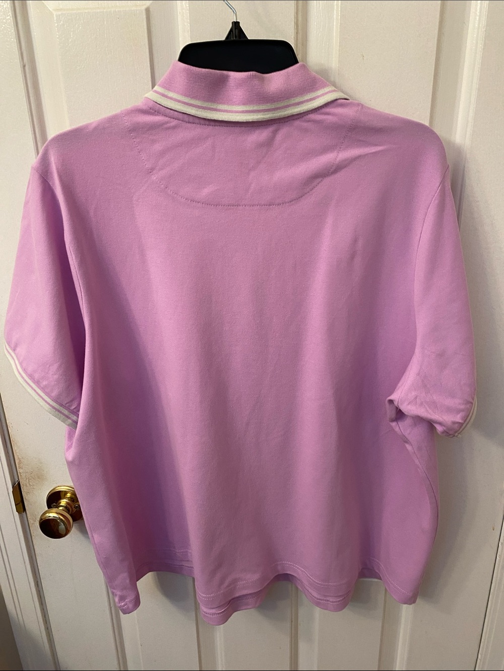New!  Fabletics Lavender Polo Shirt with Contrast Trim - Picture 2 of 3